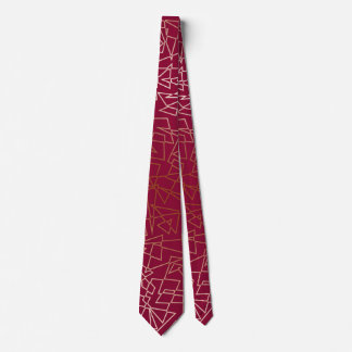 Elegant rose gold & burgundy geometric pattern tie