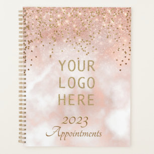 Elegant Rose Gold Business Logo Appointment Book Planner