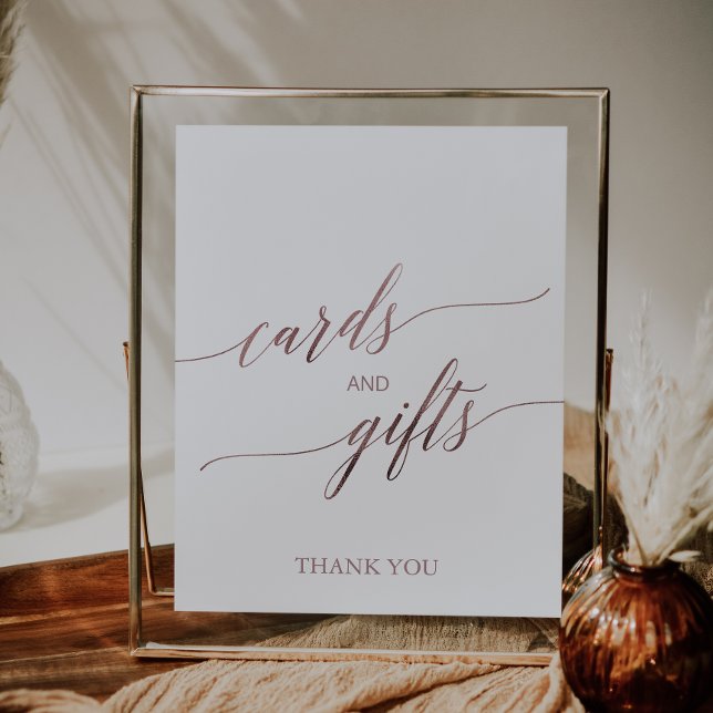 Elegant Rose Gold Calligraphy Cards and Gifts Sign (Creator Uploaded)