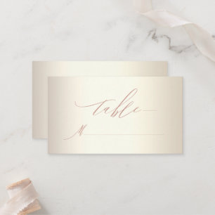 Elegant Rose Gold Calligraphy Champagne Wedding Place Card