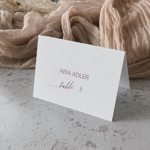 Elegant Rose Gold Calligraphy Escort Place Cards