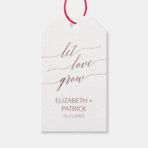 Elegant Rose Gold Calligraphy Let Love Grow Favour Gift Tags