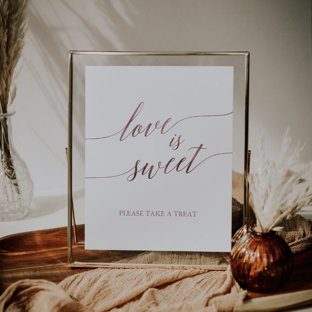 Elegant Rose Gold Calligraphy Love is Sweet Sign (Creator Uploaded)