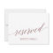 Elegant Rose Gold Calligraphy Reserved Sign