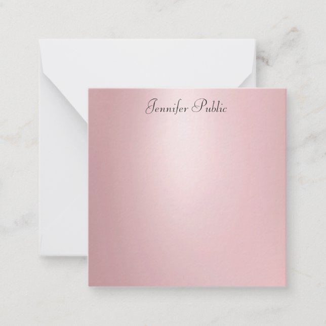 Elegant Rose Gold Calligraphy Script Template (Front)