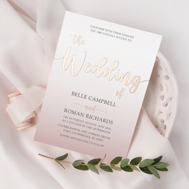  Elegant Rose Gold Calligraphy Script Wedding (Creator Uploaded)