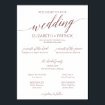 Elegant Rose Gold Calligraphy Sm Wedding Program Poster<br><div class="desc">This elegant rose gold calligraphy small wedding program poster is perfect for a simple wedding. The blush pink design features a minimalist poster decorated with romantic and whimsical faux rose gold foil typography. Include the name of the bride and groom, the wedding date and location, names of the parents and...</div>