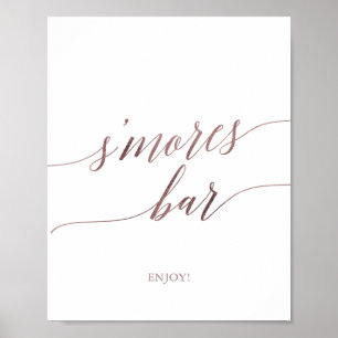 Elegant Rose Gold Calligraphy S'mores Bar Sign