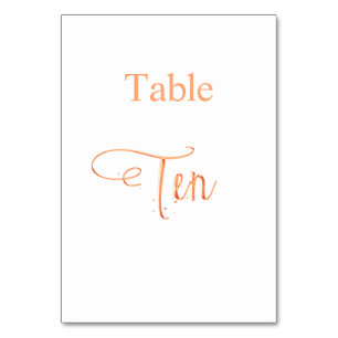 Elegant rose gold calligraphy table ten 10 table number