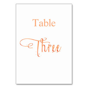 Elegant rose gold calligraphy table three 3 table number