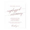 Elegant Rose Gold Calligraphy Unplugged Ceremony