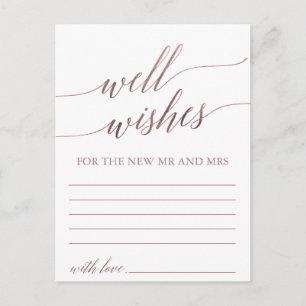Elegant Rose Gold Calligraphy Well Wishes Cards
