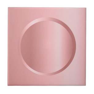 Elegant Rose Gold Changeable Image Template Ceramic Tile