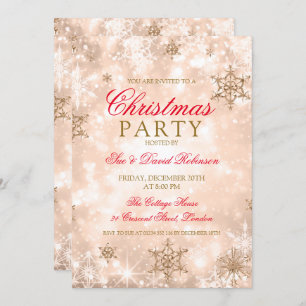 Elegant Rose Gold Christmas Holiday Party Invitation
