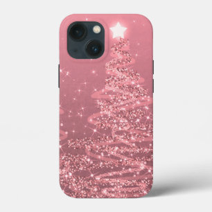 Elegant Rose Gold Christmas Sparkling Trees   iPhone 13 Mini Case