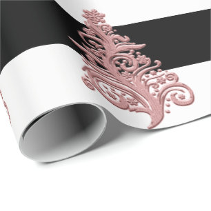 Elegant Rose Gold Christmas Tree pattern Wrapping Paper