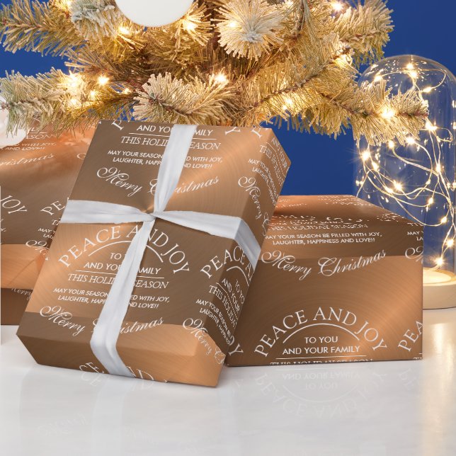 Elegant Rose Gold Christmas Wrapping Paper (Holidays)