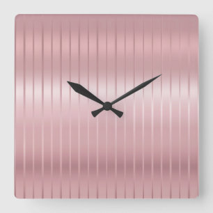 Elegant Rose Gold Colour Modern Template Square Wall Clock