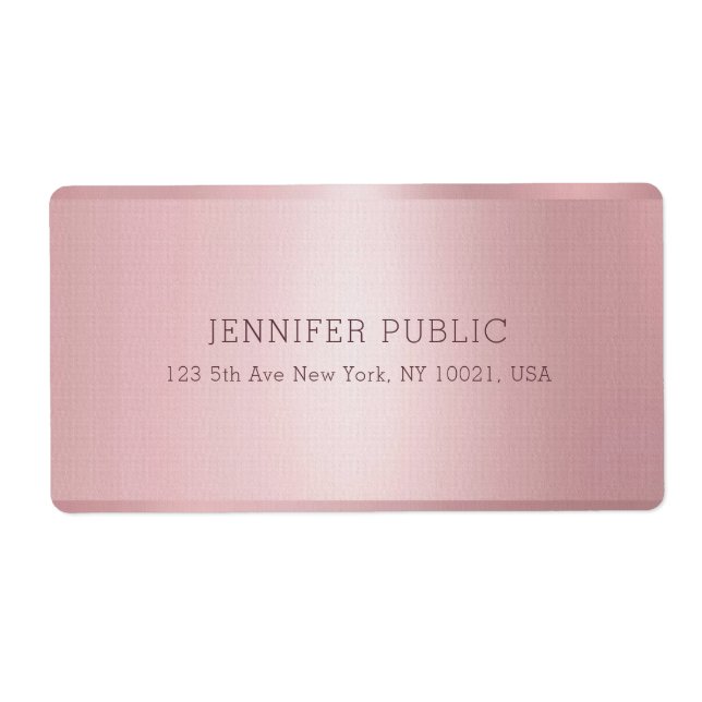 Elegant Rose Gold Colour Personalised Template (Front)