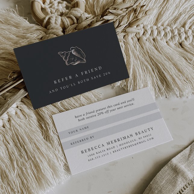 Elegant Rose Gold Conch Shell Referral Card (Creator Uploaded)