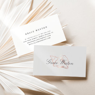 Elegant Rose Gold Conch Shell Script Business Card
