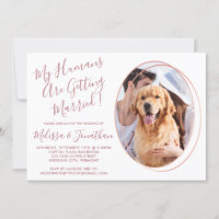 Elegant Rose Gold Custom Pet Photo Dog Wedding