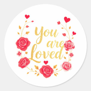 Elegant Rose & Gold Design Classic Round Sticker