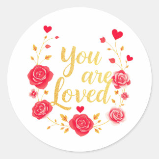 Elegant Rose & Gold Design  Classic Round Sticker