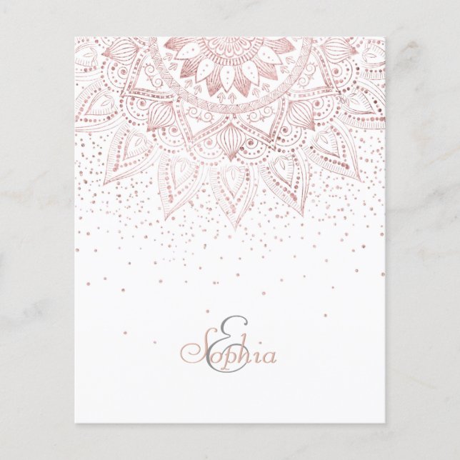 Elegant Rose Gold Dots Mandala Flyer (Front)