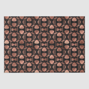 Elegant Rose Gold Fan Grid Art Deco Pattern Design Tissue Paper