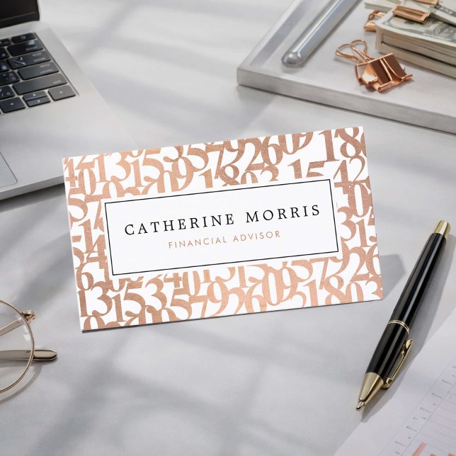 Elegant Rose Gold Financial Advisor Business Card (Creator Uploaded)
