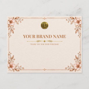 Elegant Rose Gold Floral Packing Slip Postcard
