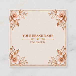Elegant Rose Gold Floral Square Ring Card
