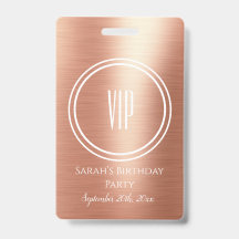 Elegant Rose Gold Foil Birthday Party VIP Access