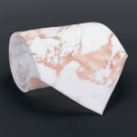 Elegant Rose Gold Foil Chic White Marble Tie<br><div class="desc">Elegant Rose Gold Foil | White Marble Necktie with a larger pattern trendy white marble and soft pink rose gold foil style marble veins running throughout. The pattern can be resized for a variety of looks. Perfect for your wedding,  elegant affair,  or chic esthetic.</div>
