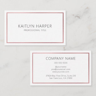 Elegant Rose Gold Foil Frame Minimal Business Card