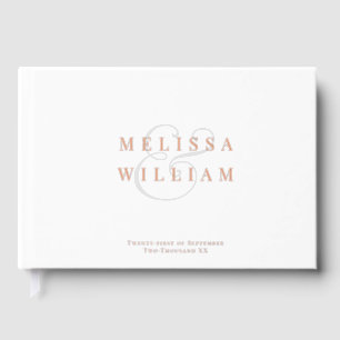Elegant Rose Gold Foil Grey Ampersand Wedding Guest Book