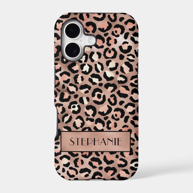 Elegant Rose Gold Foil Leopard Print Custom (Back)