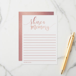 Elegant Rose Gold Foil Share A Memory Card