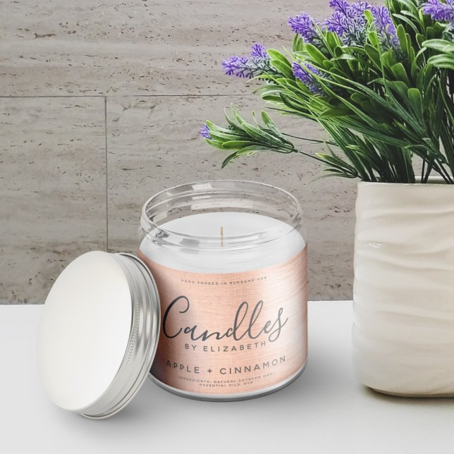 Elegant Rose Gold Foil Soy Candle Label (Creator Uploaded)