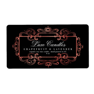 Elegant Rose Gold Foil Swirls Luxurious Black