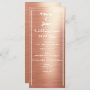 Elegant Rose Gold Foil Wedding Menu