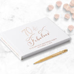 Elegant Rose Gold Foil White 70th Birthday Party Guest Book<br><div class="desc">Elegant white guest book for her 70th birthday party featuring rose gold foil and "70 & Fabulous" in a chic calligraphy script. Customise with her name,  the party date and a title on the spine.</div>