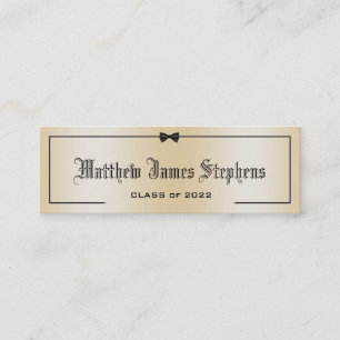 Elegant Rose Gold Formal Graduation Name Card 