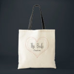 Elegant Rose Gold Geometric Heart Chic Bride  Tote Bag<br><div class="desc">Simple and stylish wedding tote bag featuring timeless handwritten font inside a rose gold geometric heart frame.. The perfect gift for weddings and bridal favours. Can be customised with your mother of the groom's name.</div>