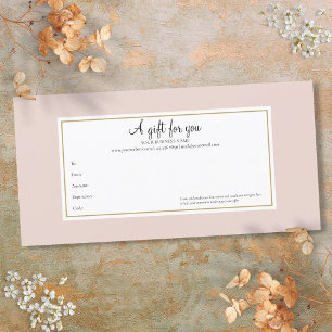Elegant Rose Gold Gift Certificate