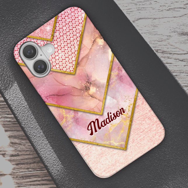 Elegant rose gold girly geometric Case-Mate iPhone Case (Creator Uploaded)