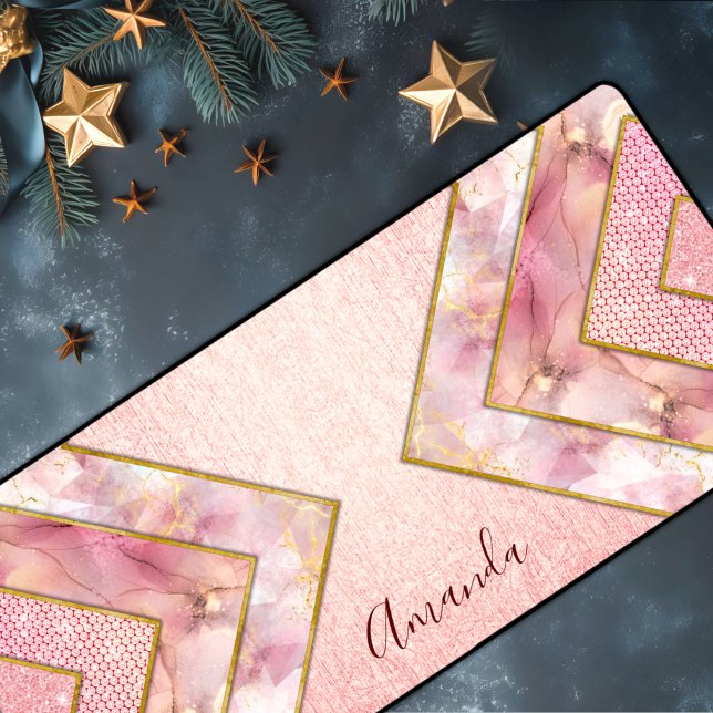 Elegant rose gold girly geometric sketchbook desk mat (Creator Uploaded)