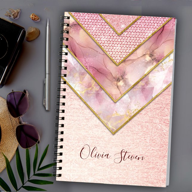 Elegant rose gold girly geometric sketchbook notebook (Creator Uploaded)