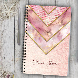 Elegant rose gold girly geometric sketchbook notebook